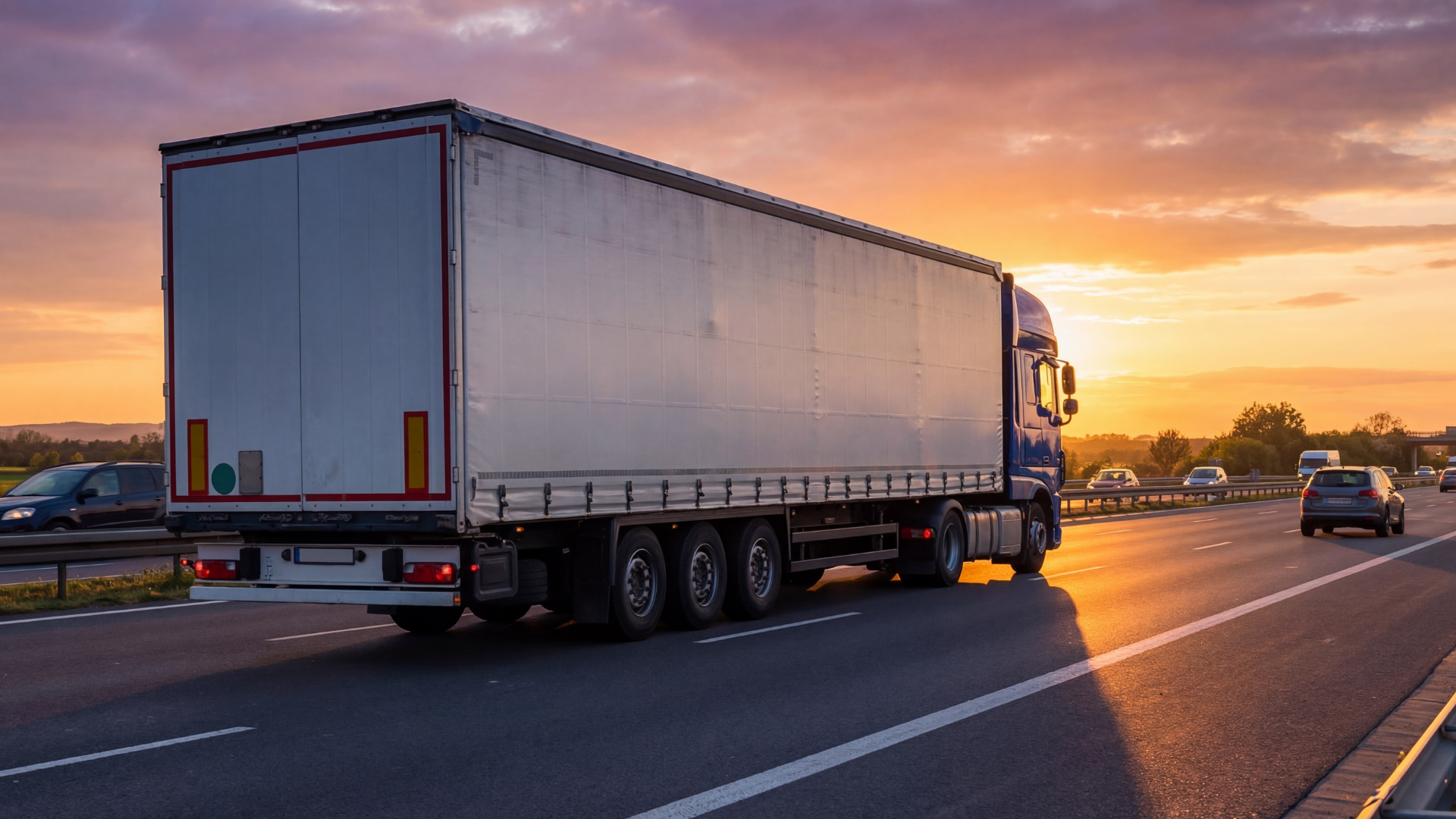 Logistics truck driving on the motorway in the UK